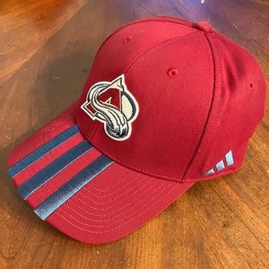 Brand New Colorado Avalanche 3 Stripe Structured Adjustable Hat